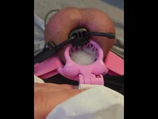 Hardcore Estim in Chastity Cage Flip