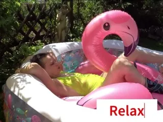 Wet Lingerie Ride on Inflatable Flamingo