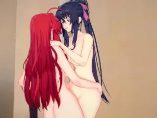 [Futanari Rias Gremory Fucks Akeno - 3D Hentai Anime Sex]