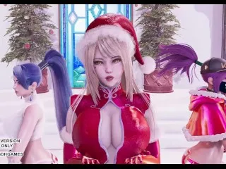 [League of Legends] MMD - X-mas Wish: Ahri, Akali, Kaisa Sexy Dance Battle KDA