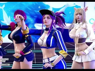 [MMD] K-Pop Stars BlackPink Dancing in Sexy Cosplay (Ahri, Akali, Kaisa, Evelynn, Seraphine, KDA)