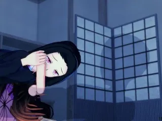 Nezuko Kamado's Blowjob Tease - Demon Slayer Erotic Scene