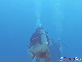 Sexy Diver's Red Bikini Comes Off Underwater - Hot Scuba Hookup!