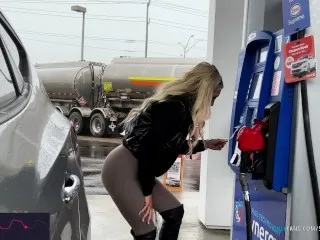 Lush at Gas Station Public Orgasm Spree