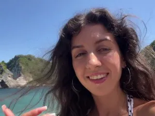 Public Beach Cumwalk - Faceshot Cum-Soaked