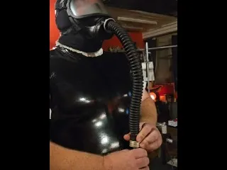 Smoking Fetish Gas Mask Latex Sissy