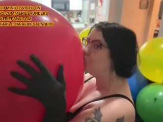 BBW Brunette Looner Blowjobs - Massive Balloons Popped