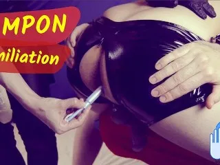 Mistress TAMPON Ass Fucking - Humiliated FEMDOM Domination