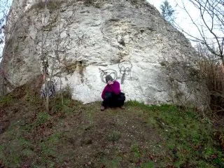 Autumn Hiking - Pee Break at Rock Shelter