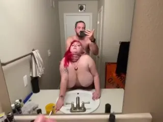 POV - Pawg Bent Over Bathroom Sink Doggystyle