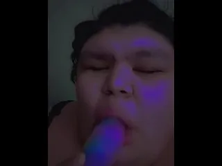 Multicolor Dildo Sucking - Native Babe