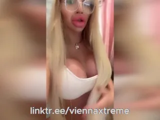 Vienna Xtreme - Struggling Big Boobs in Tight White Top