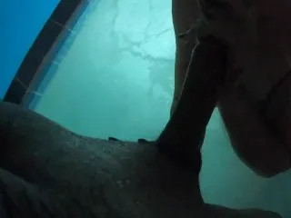 Daddy's Big Cock Poolside Blowjob