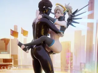 [Blacked] Hardcore Rooftop Sex: Mercy from Overwatch