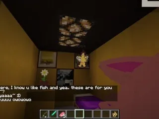 Uma Dragão Orgásmica Kissing, Eating Bee Pussy in Minecraft While I Fuck Kwaii