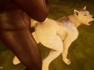 Hunter's Big Black Cock Tames White She-Wolf Again - Wild Life