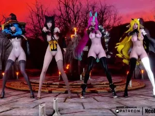 [League of Legends] MMD CHUNG HA - Rough Encounters (Gwen, Ahri, Xayah, Soraka) [Fixed Cam Porn Scene]