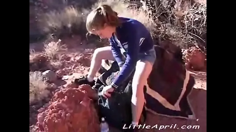 April Outdoor Pussy Tease at 18
