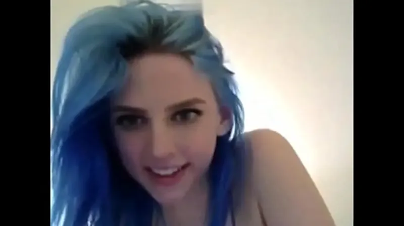 Blue-Haired 18yo Mega-Busty Babe
