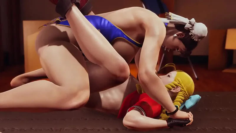 Karin Kanzuki x Futa Chun Li: Extreme Squirt & Hardcore Sex - Futanari Animation