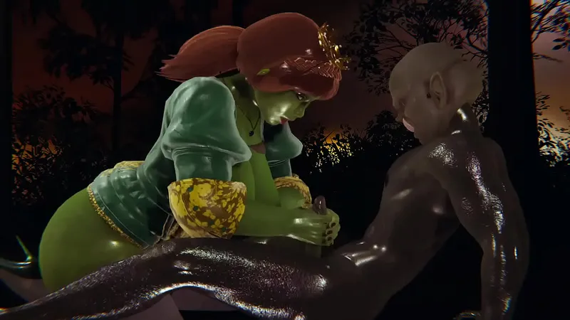 3D Thicc Fiona Shrek Handjob, Titjob, Creampie