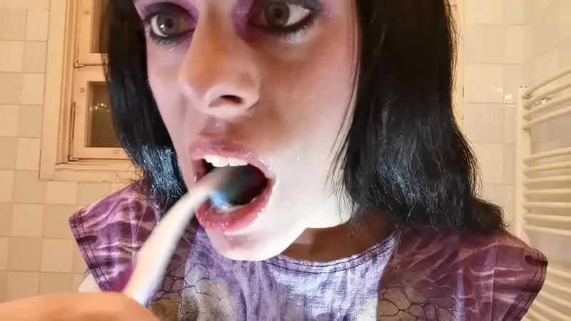 HD Goth Teen POV Toothbrush Cam - Part 1