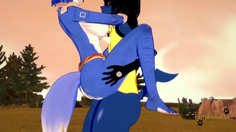 Krystal & Lucario: Hentai Furry Sex - Titjob, Penetration