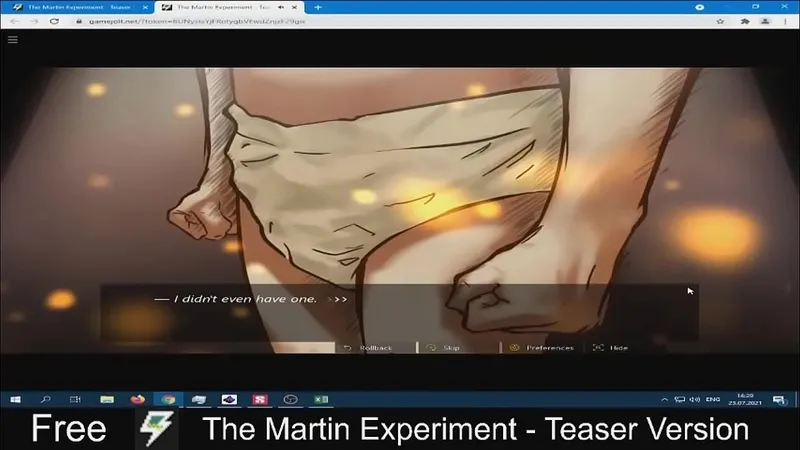 MartinExperiment - Hardcore Visual Novel Gameplay