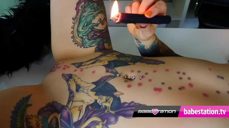 Tattooed Brit Alternative Pornstar Wax Play