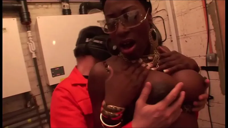 Big Boobed African Slut Takes Double White Penetration