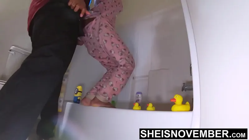 Stepdaughter's Toilet Fucking - Sheisnovember Cowgirl Style, Big Cock & Large Natural Tits