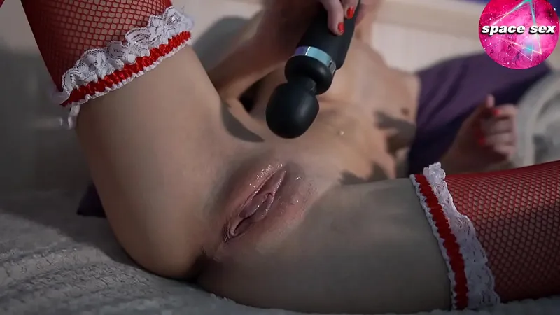 Red Stocking Vixen Masturbates with Toys - Sensuous Solo Play