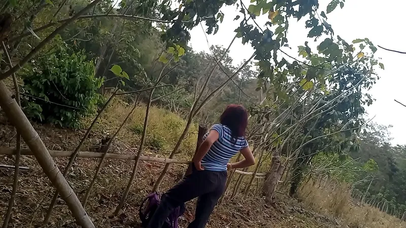 Stepmother's Slut Fucks Outdoors in Jungles