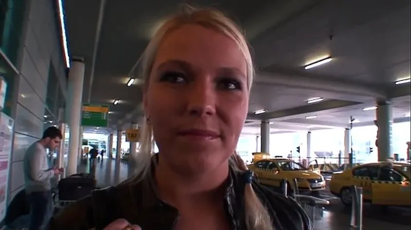 Blonde Babe Caught & Paid for Airport Sex