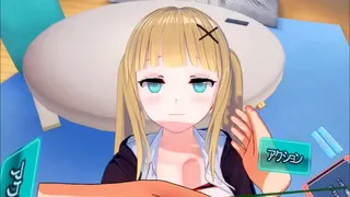 [Eroge Koikatsu! VR version] Blonde huge breasts twin tail JK is rubbed and horny!