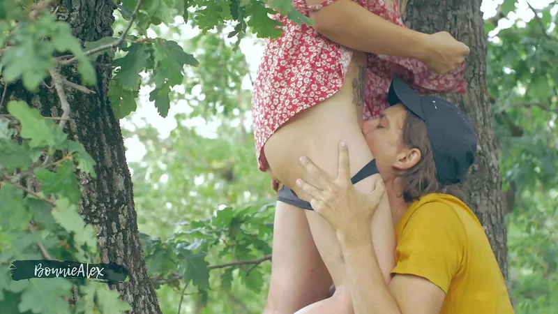 BonnieAlex & Amateur Lover in Forest - Raw Doggystyle