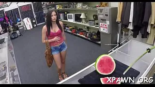 Sex in shop with skank