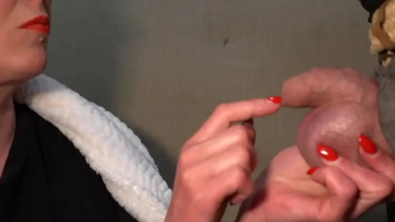 Amateur MILF Blows ForeSkin, Cum in Mouth - Smoking Scene