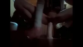 Hotwife Italian real amateur whore play with dildo, huge pussy destruction