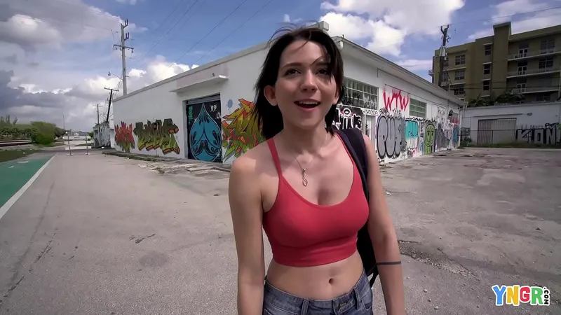 Brunette Teen Banged Outdoor Orgy