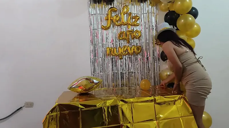 New Year Intense Sex: Lady with Delicious Tits Celebrates - Wet & Ready
