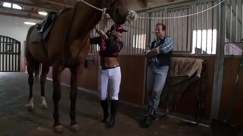 American Stallion Fucks in Barn