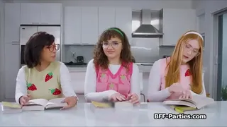 Reading books then sharing dick in a foursome