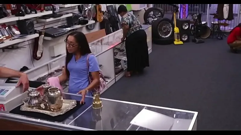 Woman Dares Shop Sexcapade