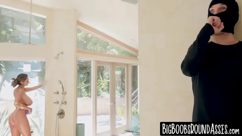 Burglar bangs MILF with amazing boobs