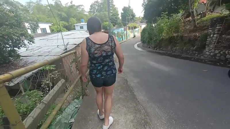 Stepmom Colombian Latina in USA XXX - Big Cameltoe, Shorts, Marked Vagina