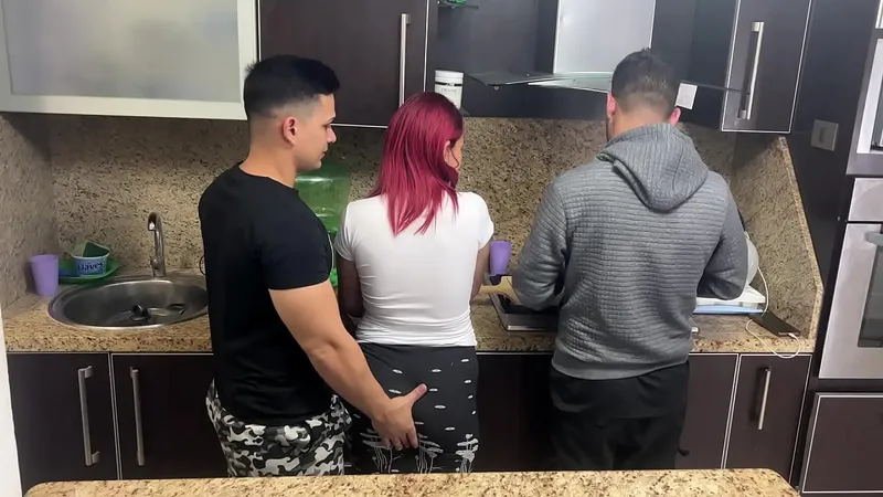 Ass-Grabbing Friend Cooks Near Husband (Slut Treatment, NTR)