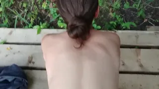 Outdor anal creampie with stepsister