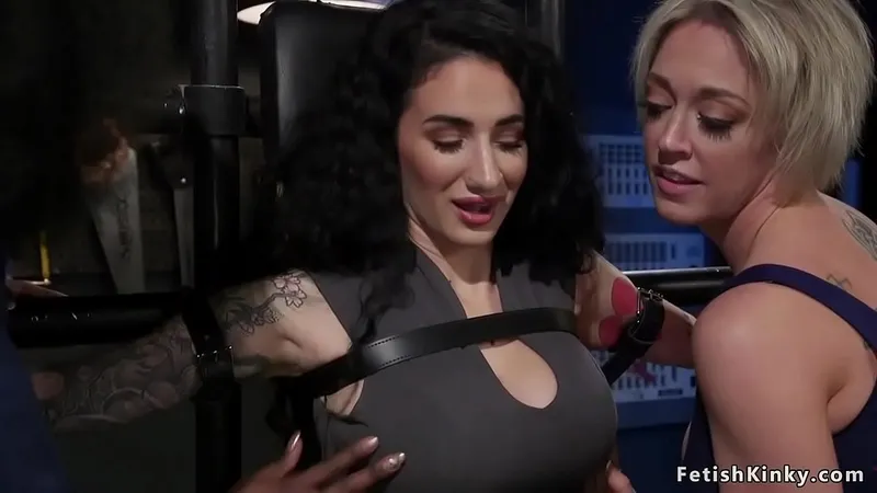 Milf & Ebony Strap, Tie, Anal - Interracial Lesbian Anal Play
