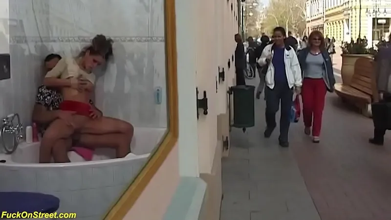 Teen Cums Publicly After Anal BF Fucking